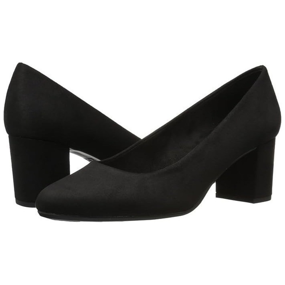 Easy Street Proper Pumps Womens Size 8.5‎ N Cushioned Slip-On Block Heels Black